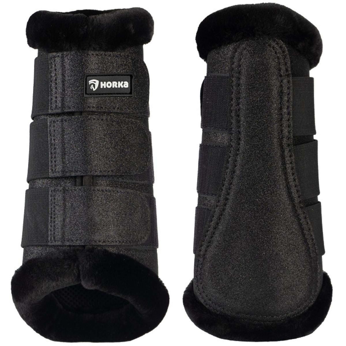 HORKA Protectores de piernas Glitter Negro