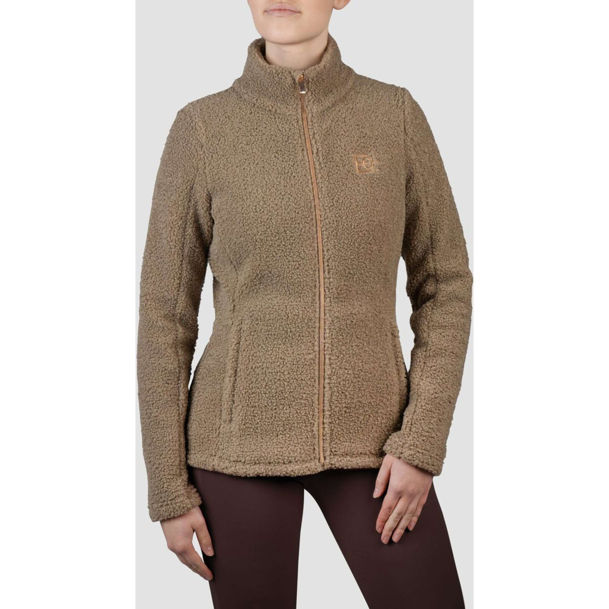 HORKA Sudadera con capucha y cremallera Teddy Francesca Mokka