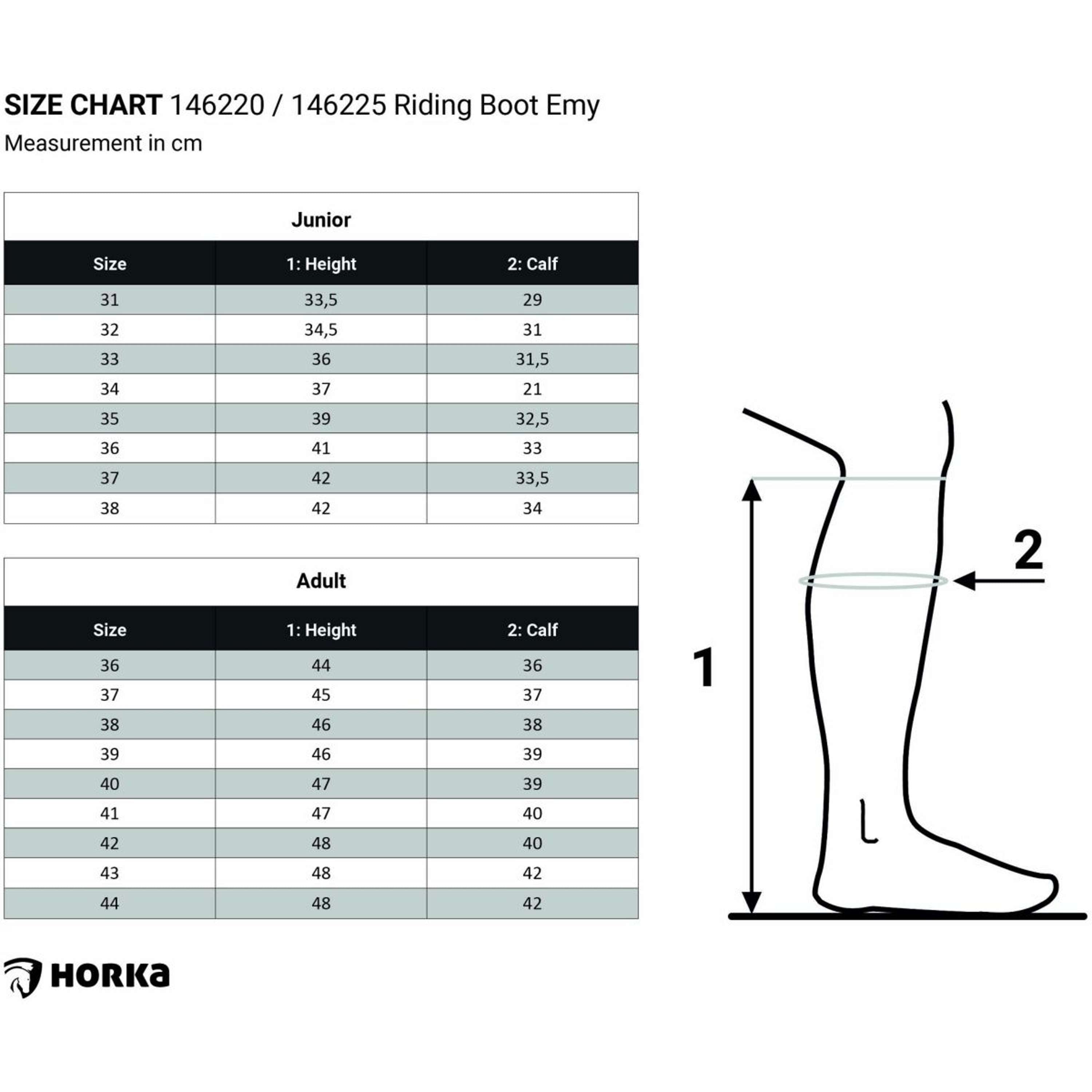 HORKA Botas de Equitación Emy Junior Negro