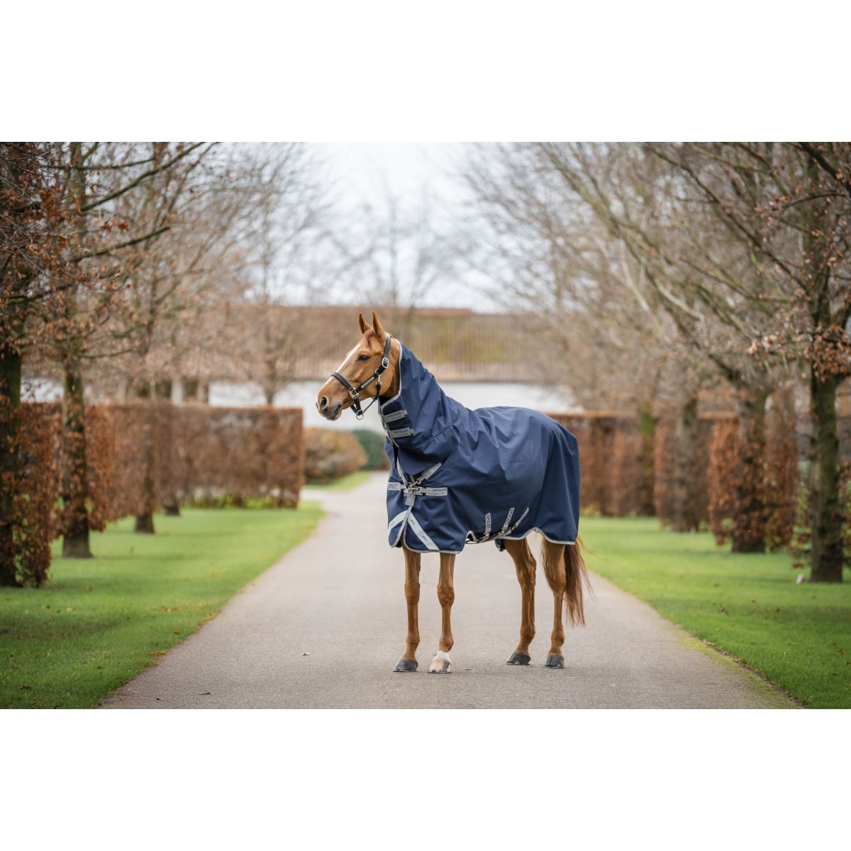 Amigo Turnout Rug Integrated 1200D 150g Navy/Titanium Grey/Silver
