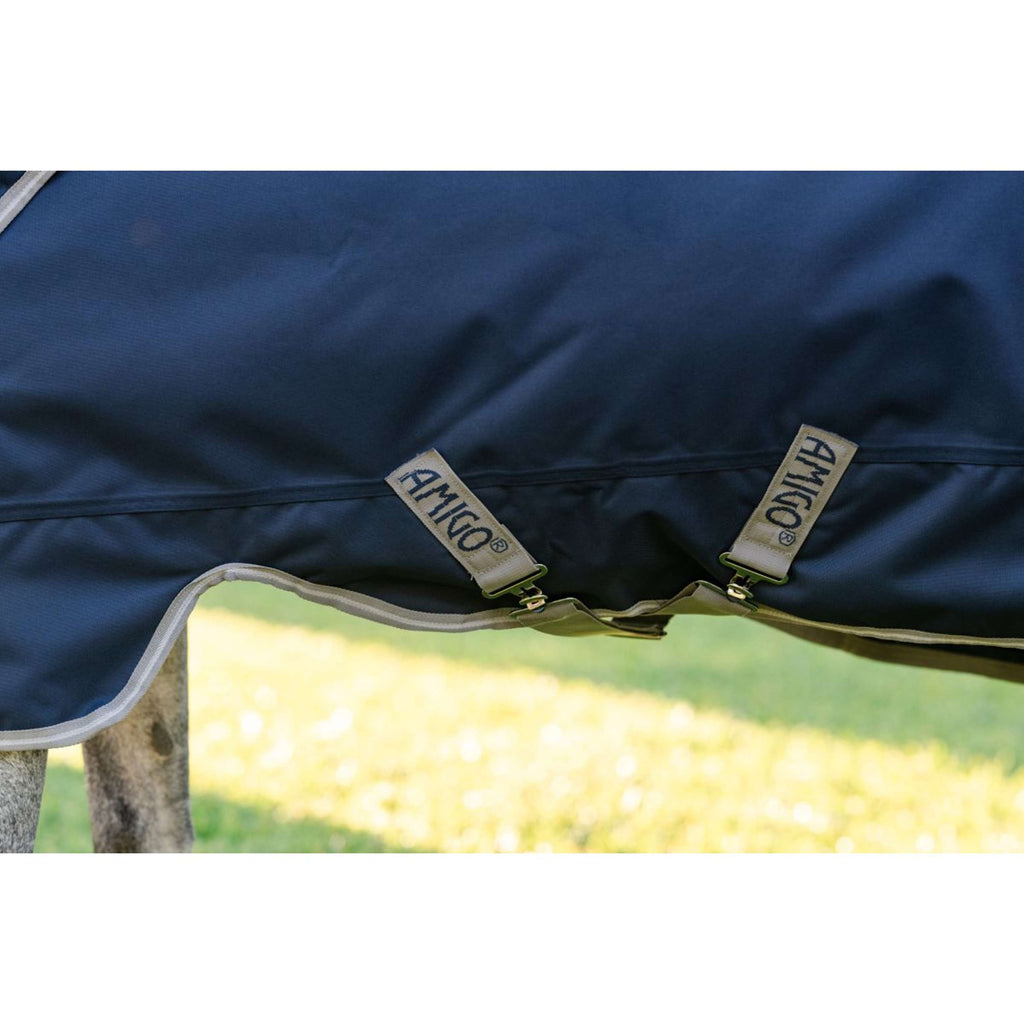 Amigo Turnout Rug 1200D Pony 250g Navy/Titanium Grey/Silver