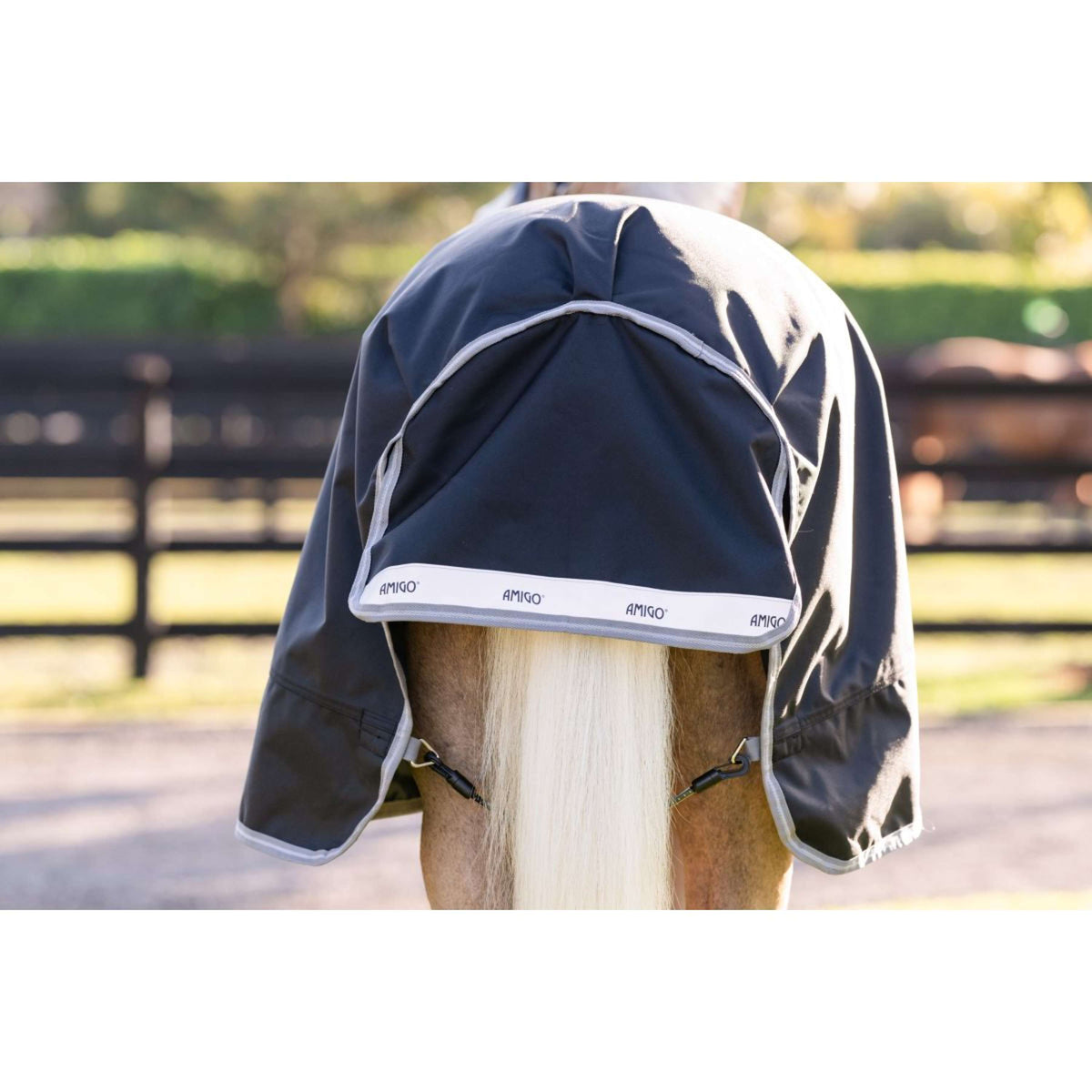 Amigo Turnout Rug 1200D Pony 250g Black/Titanium Grey/Silver