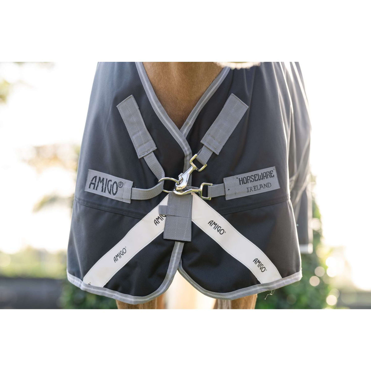 Amigo Turnout Rug 1200D Plus Pony 250g Black/Titanium Grey/Silver