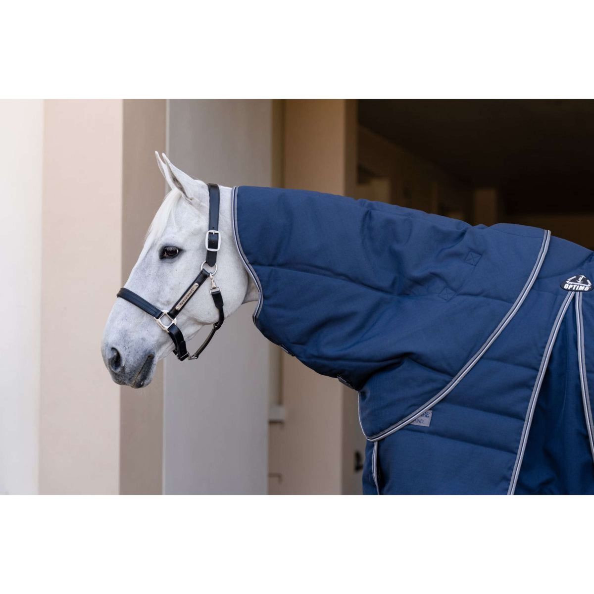 Rambo Optimo Manta de Establo Plus 400g Navy/Thunderstorm Grey/Silver