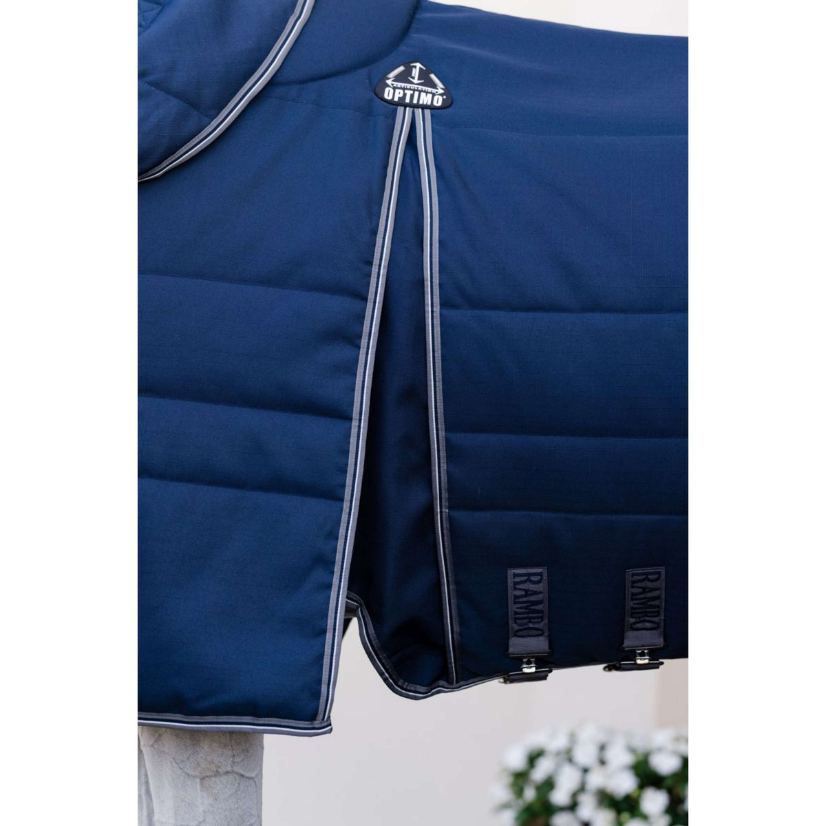Rambo Optimo Manta de Establo Plus 400g Navy/Thunderstorm Grey/Silver
