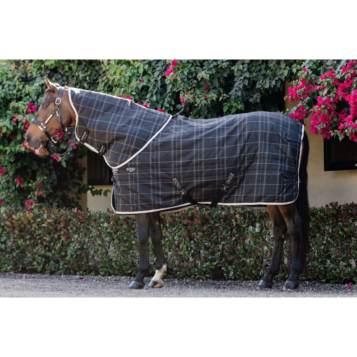 Rhino Cubrecuellos Stable 200g Black/Grey/White Check/Gray