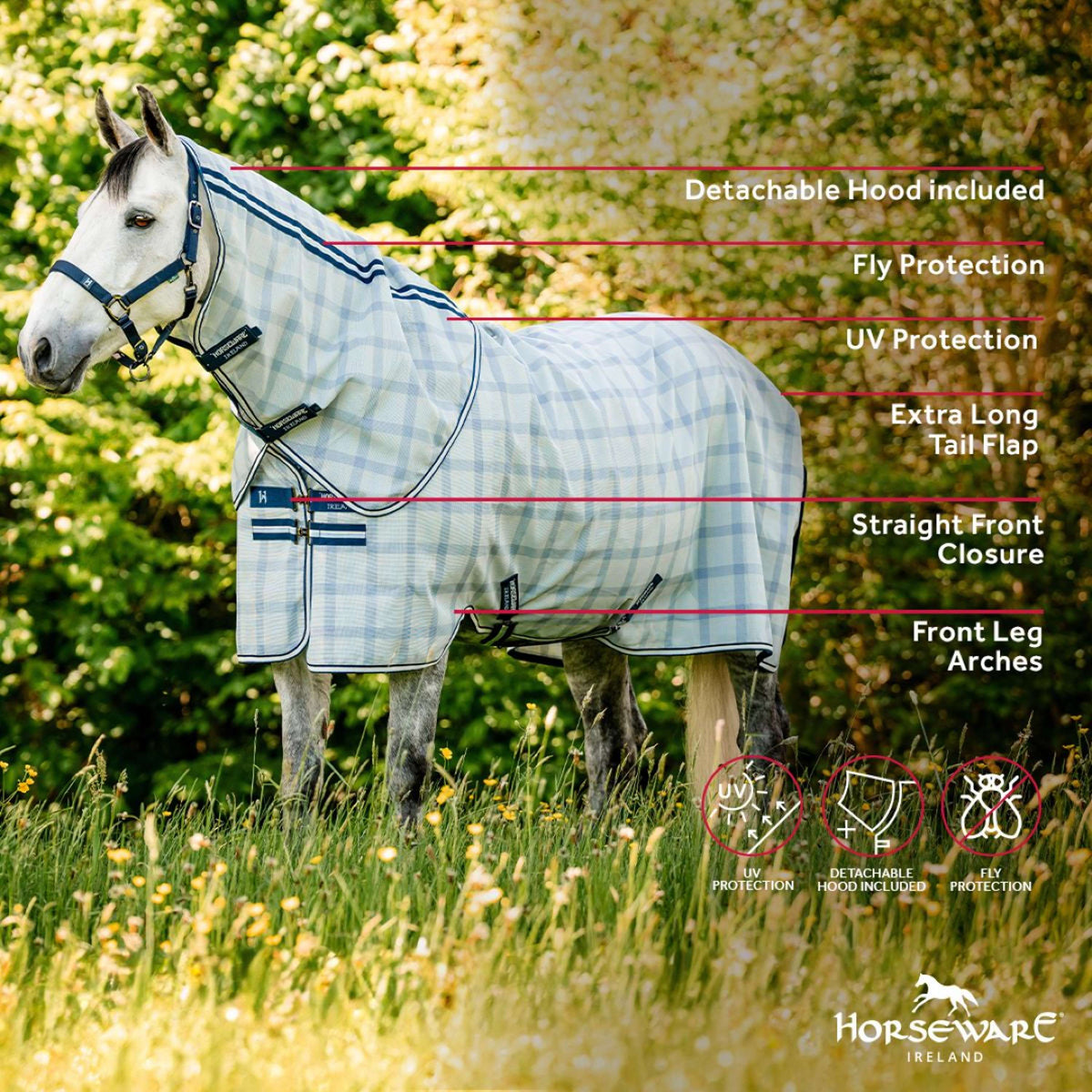 Horseware Manta Antimoscas Newmarket Pony Plus Witney Navy