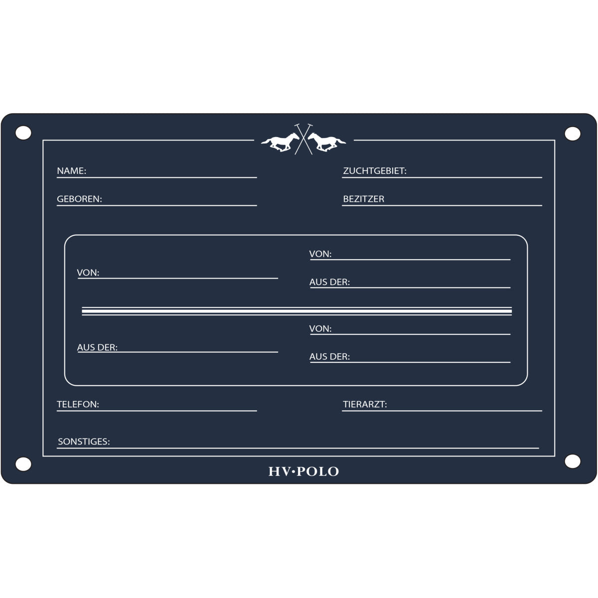 HV Polo Placa de Establo HVPPolo InglÃ©s Navy