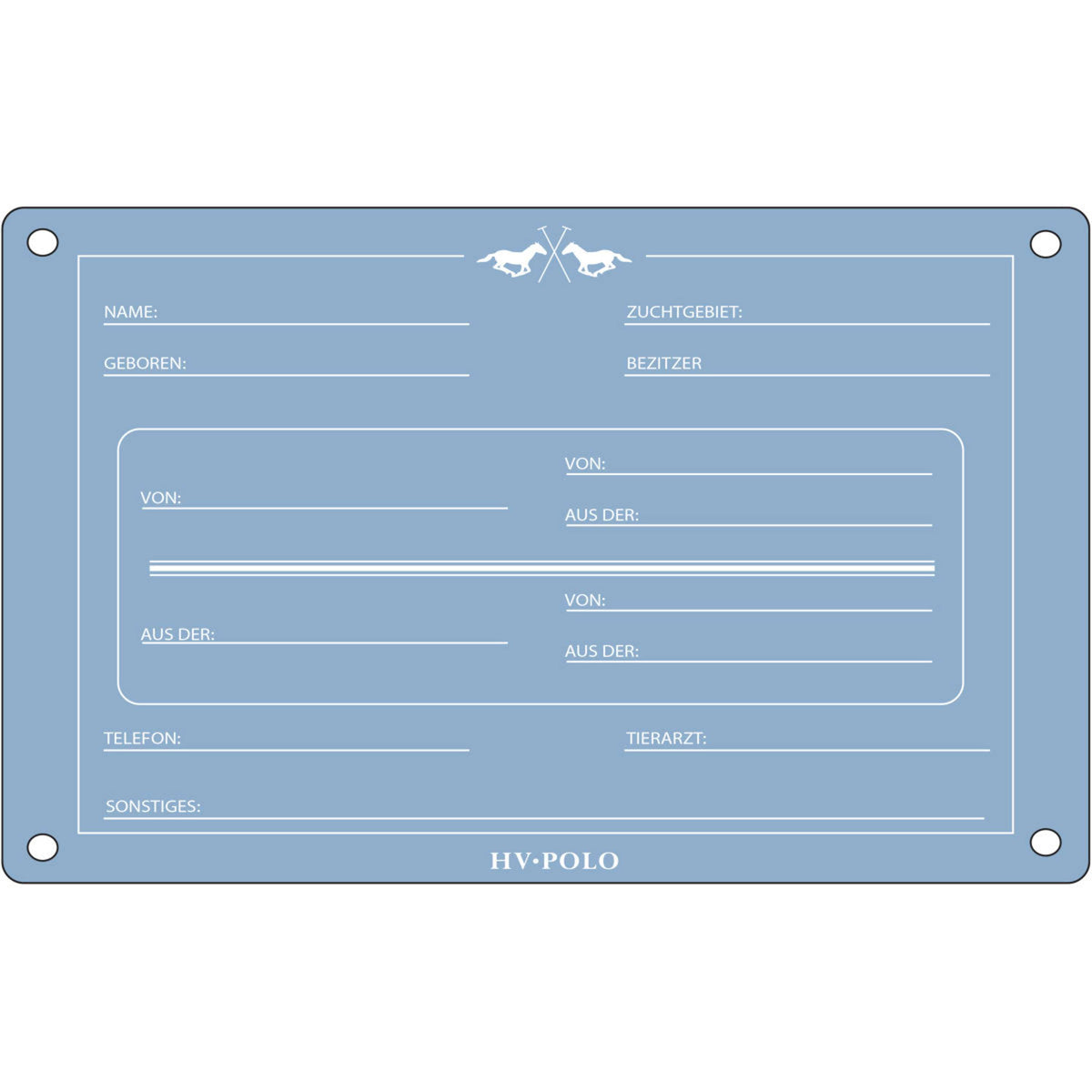 HV Polo Placa de Establo HVPPolo InglÃ©s Powder Blue
