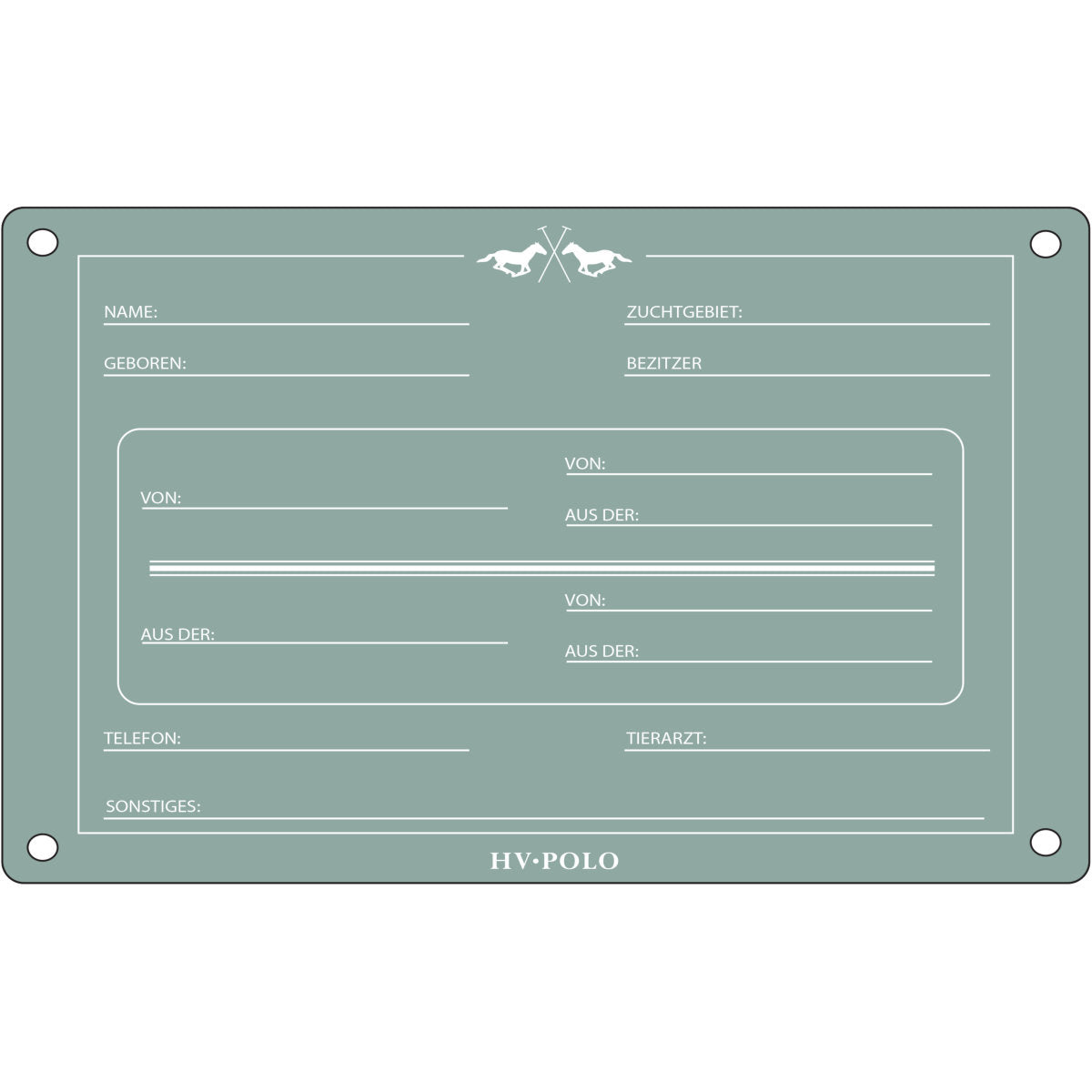 HV Polo Placa de Establo HVPPolo InglÃ©s Aqua Sky