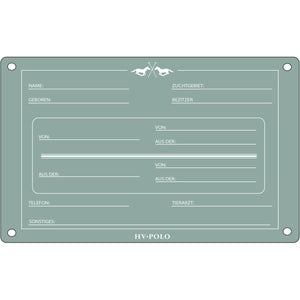 HV Polo Placa de Establo HVPPolo InglÃ©s Aqua Sky