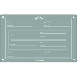HV Polo Placa de Establo HVPPolo InglÃ©s Aqua Sky