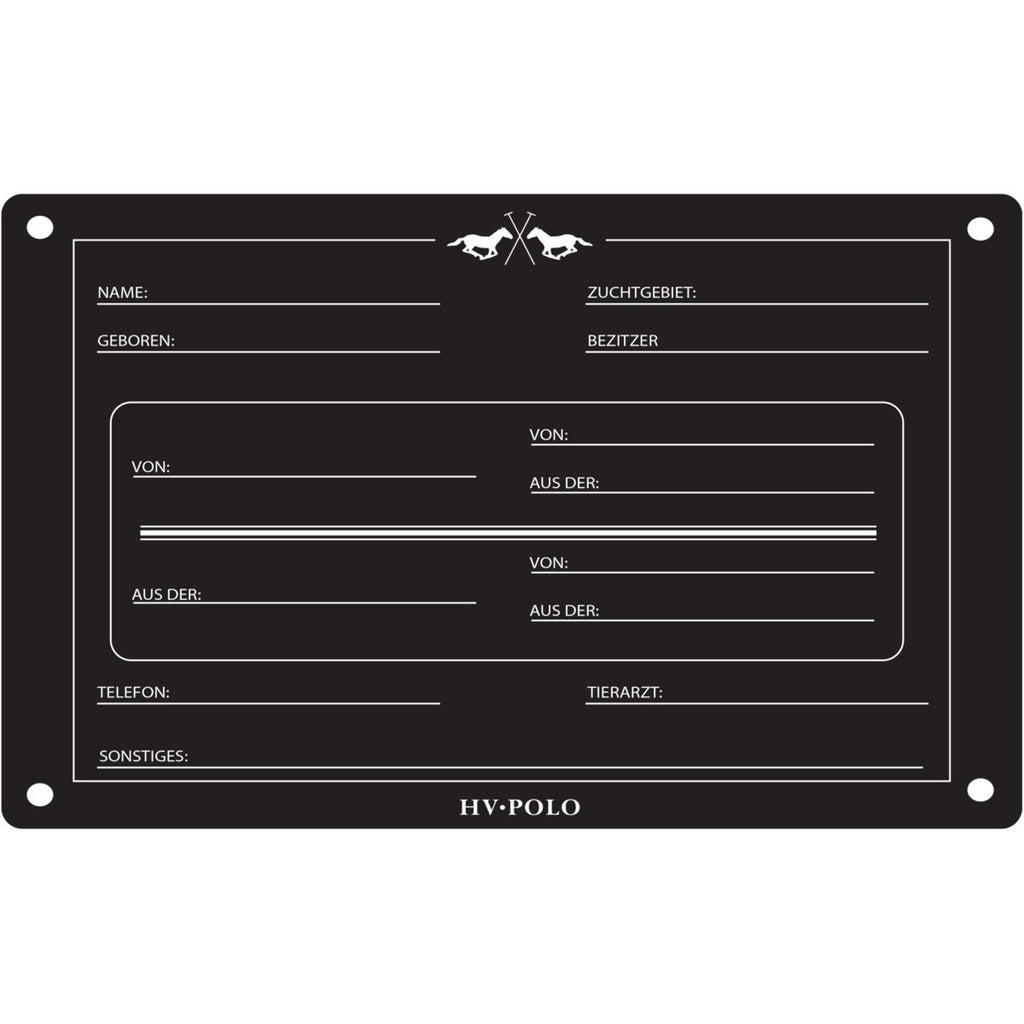 HV Polo Placa de Establo HVPPolo InglÃ©s Negro