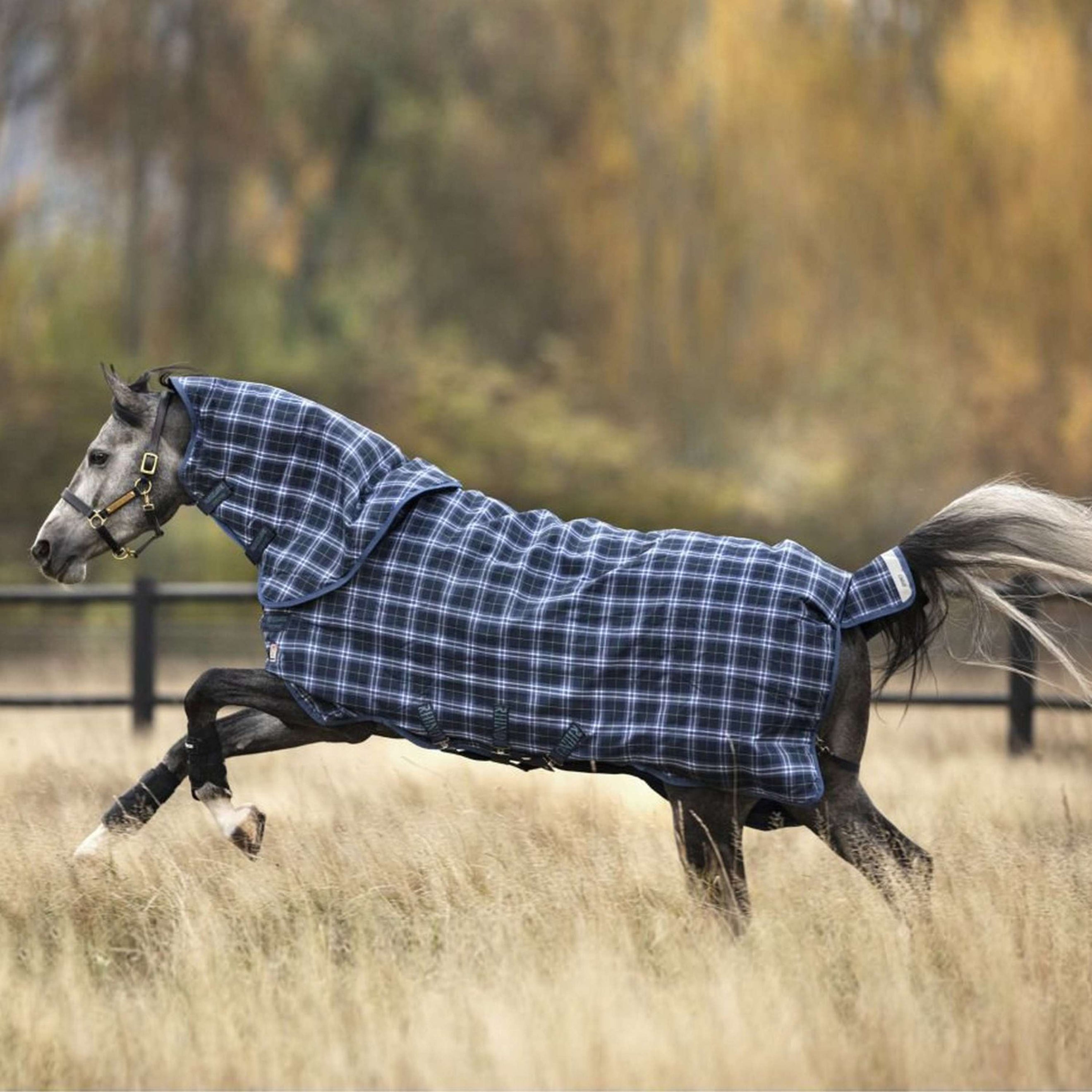 Rhino Plus Turnout Heavy Varilayer 450g Navy Check/Indigo Rhino Plus Turnout Heavy Varilayer 450g Navy Check/Indigo