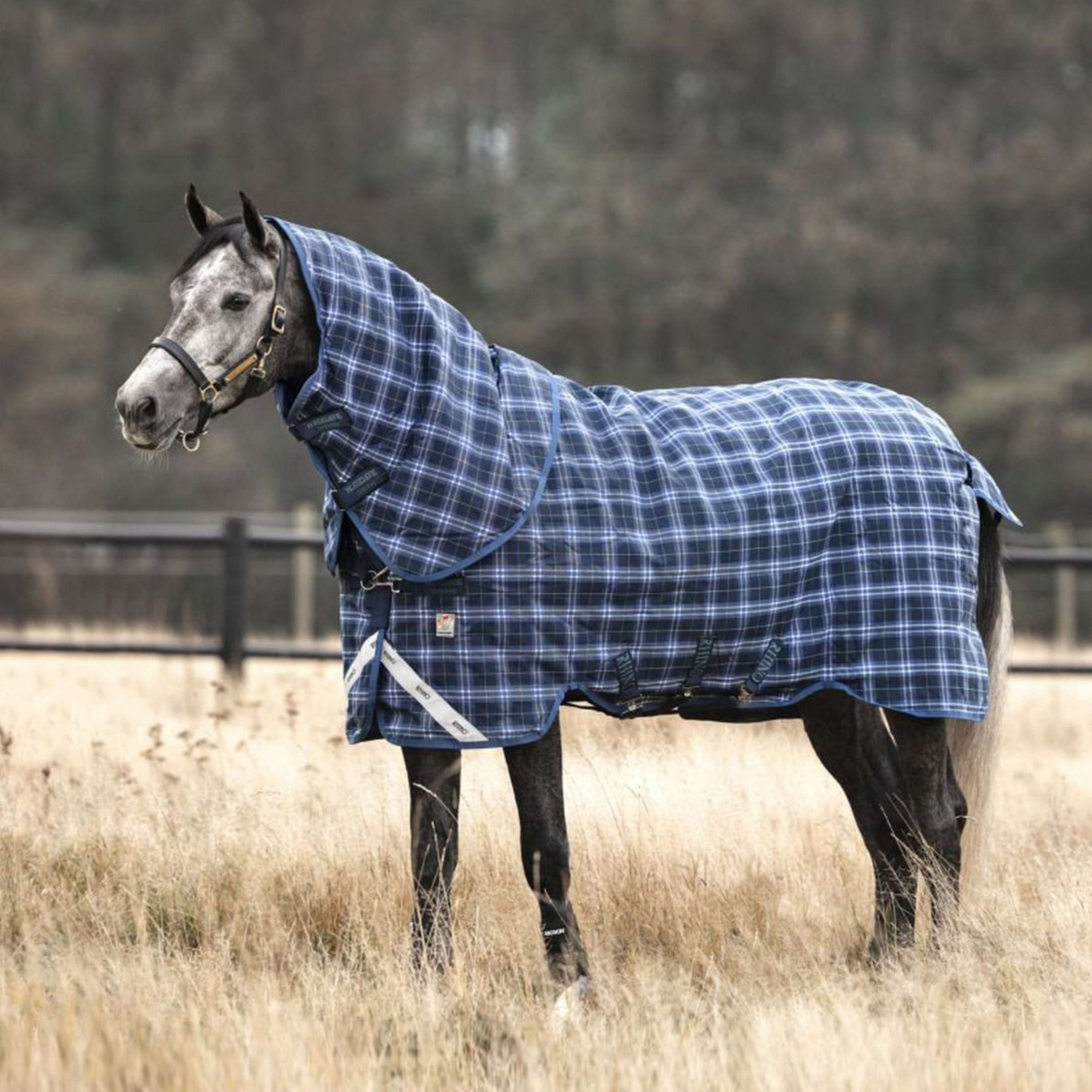 Rhino Plus Turnout Heavy Varilayer 450g Navy Check/Indigo Rhino Plus Turnout Heavy Varilayer 450g Navy Check/Indigo