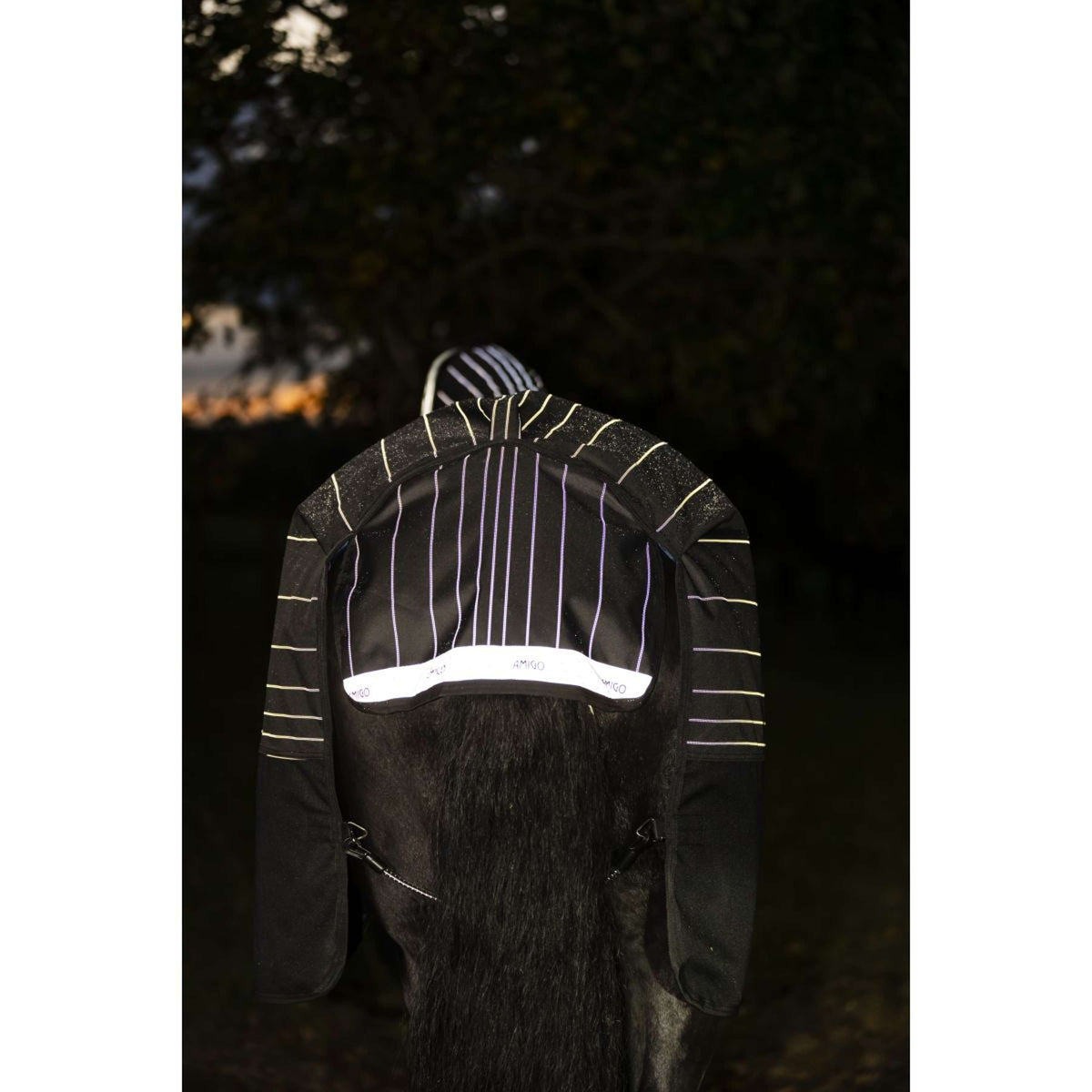 Amigo Turnout Rug FieldSafe Reflectech Plus 1200D 100g Black/Reflective/Black