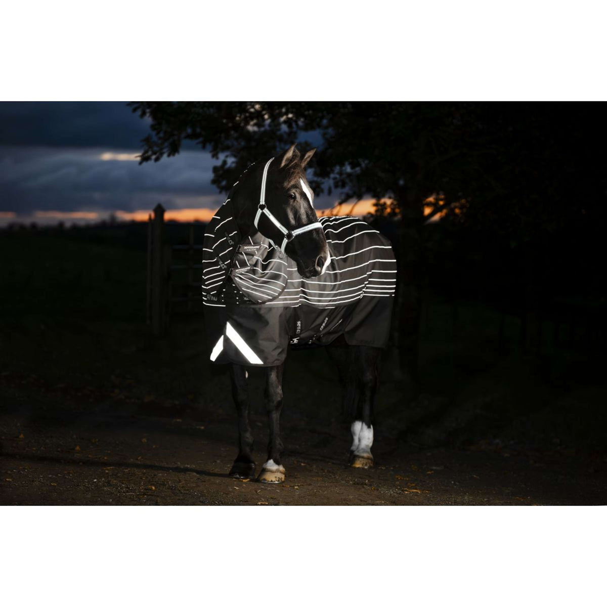 Amigo Turnout Rug FieldSafe Reflectech Plus 1200D 100g Black/Reflective/Black