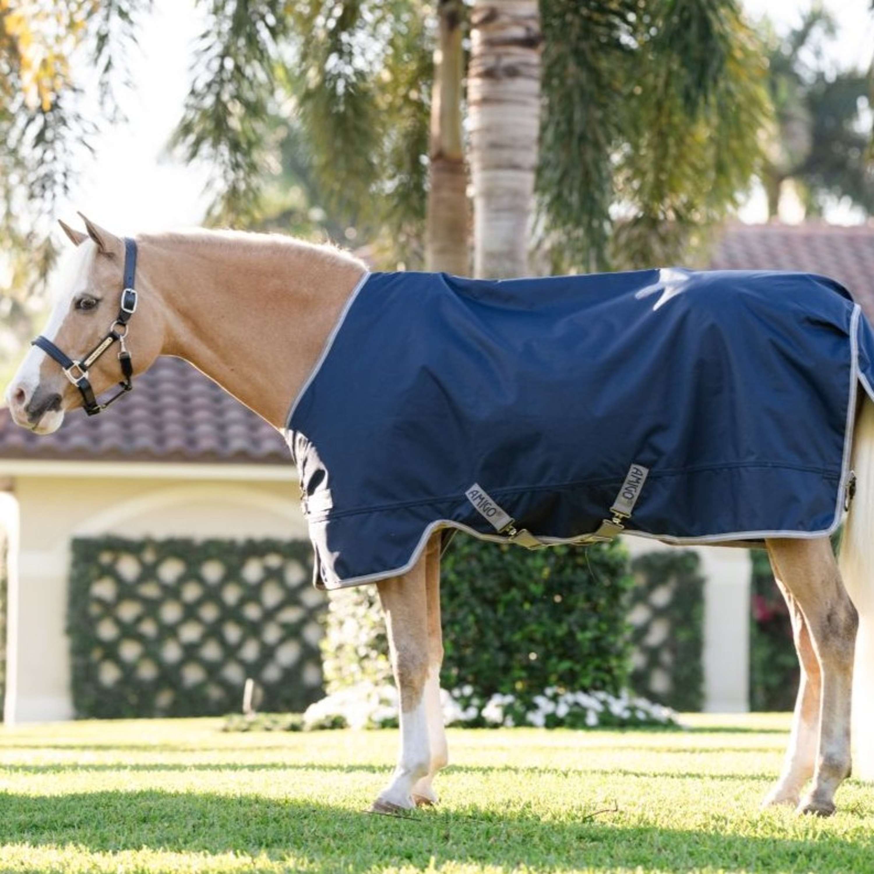 Amigo Turnout 1200D Pony 50g Marino/Gris Titanio/Plateado