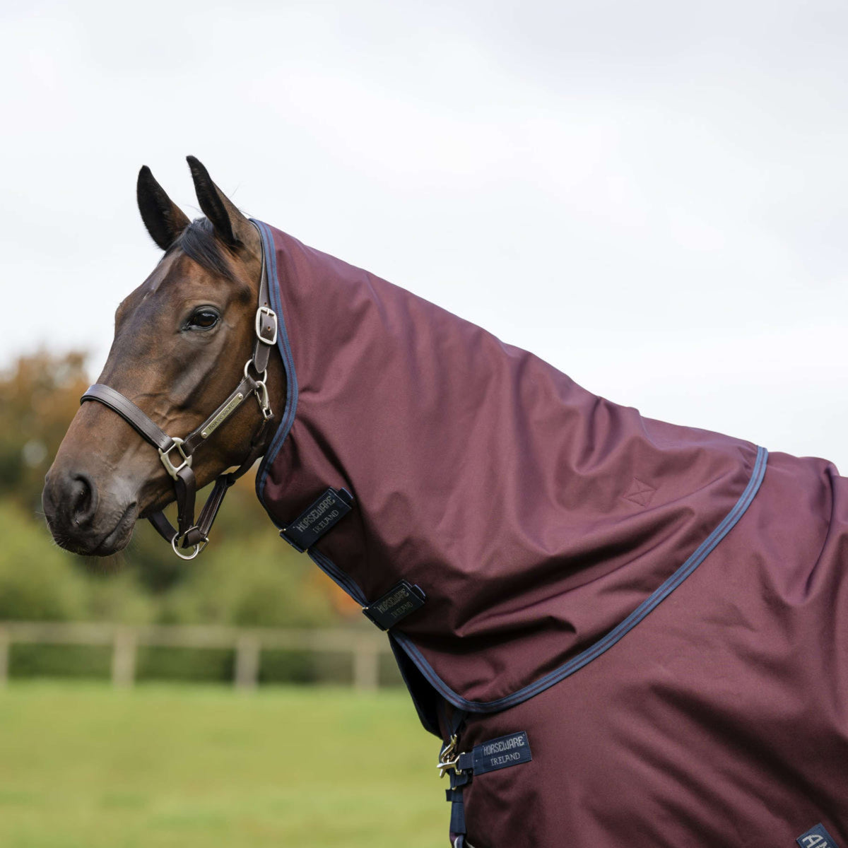 Amigo Cubrecuellos Turnout 1200D 150g Burgundy/Navy/Titanium Grey