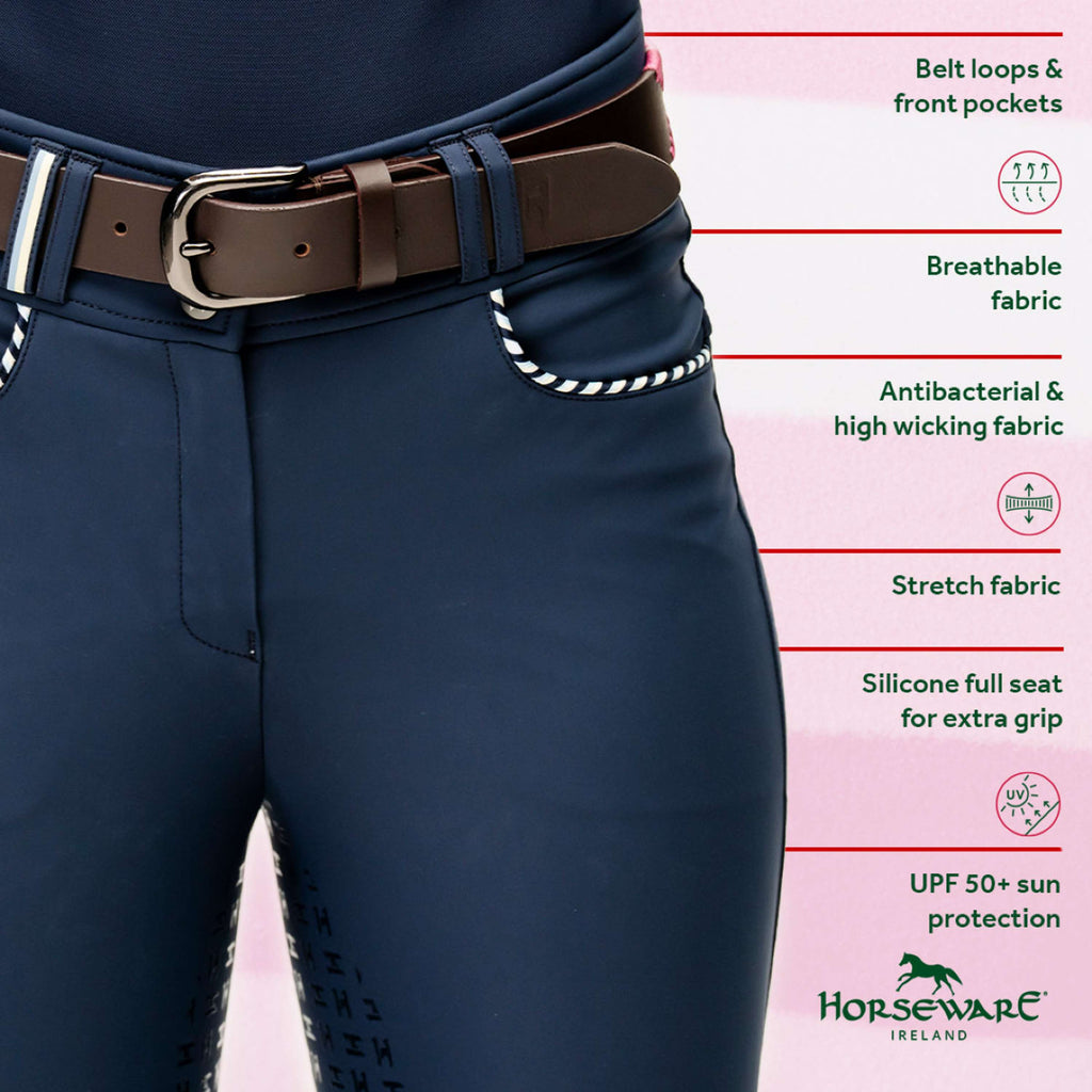 Horseware Pantalón de Equitación Newmarket High Rise Full Seat Navy
