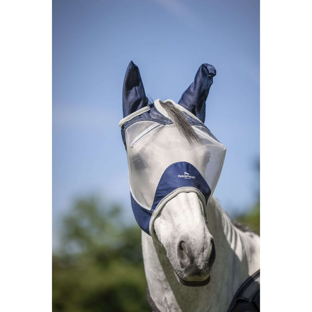 Horseware Fly Mask Shield Navy/Plata