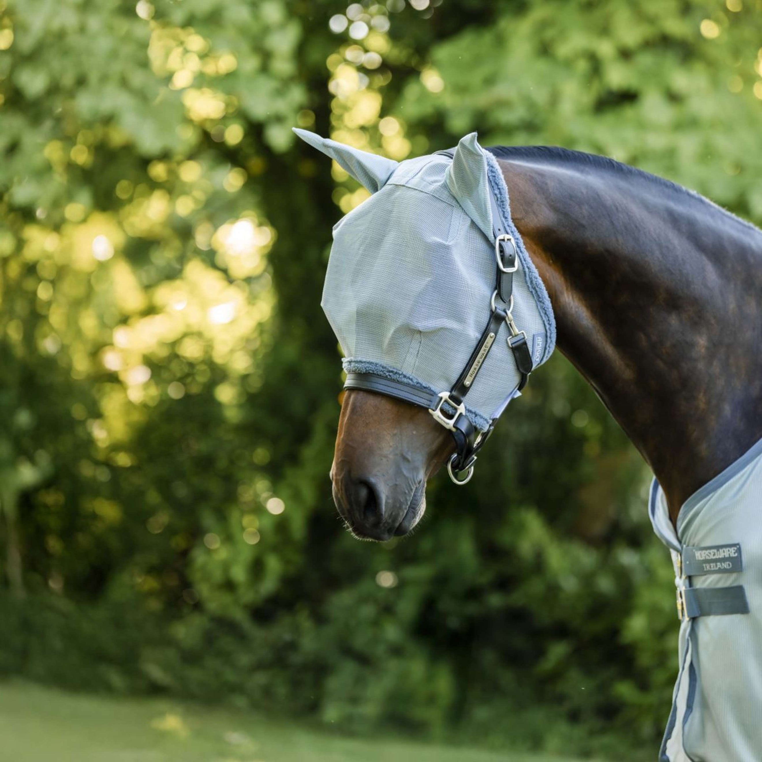 Amigo Fly Mask Heather Blue/Blue/Silver Amigo Fly Mask Heather Blue/Blue/Silver