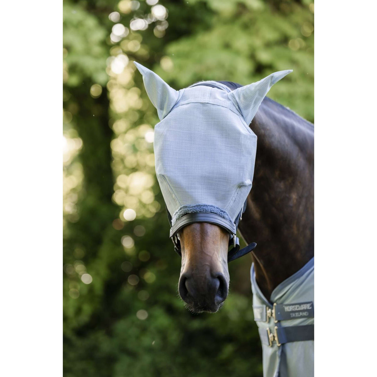 Amigo Fly Mask Heather Blue/Blue/Silver