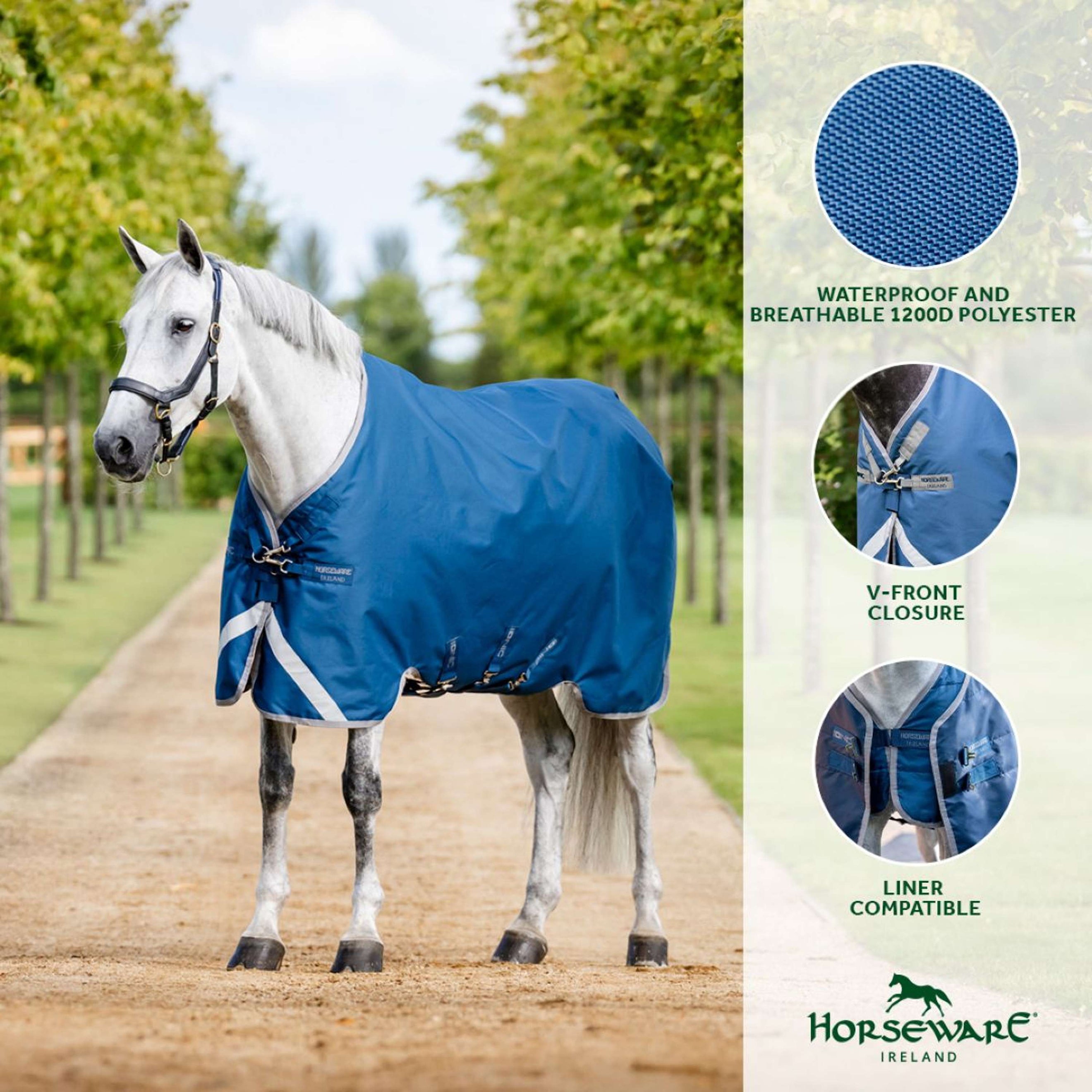 Horseware Therapy Turnout Ionic 100g Azul Imperial/Plata/Marino