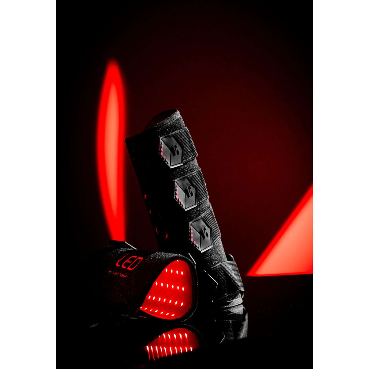 Horseware Leg Wraps LED Red Light Therapy Pair Negro/Negro