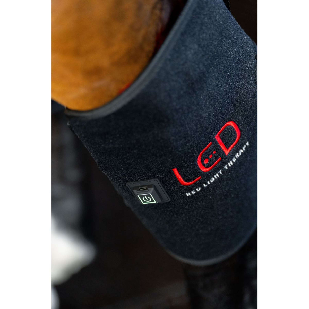 Horseware Hock Boots LED Red Light Therapy Pair Negro/Negro