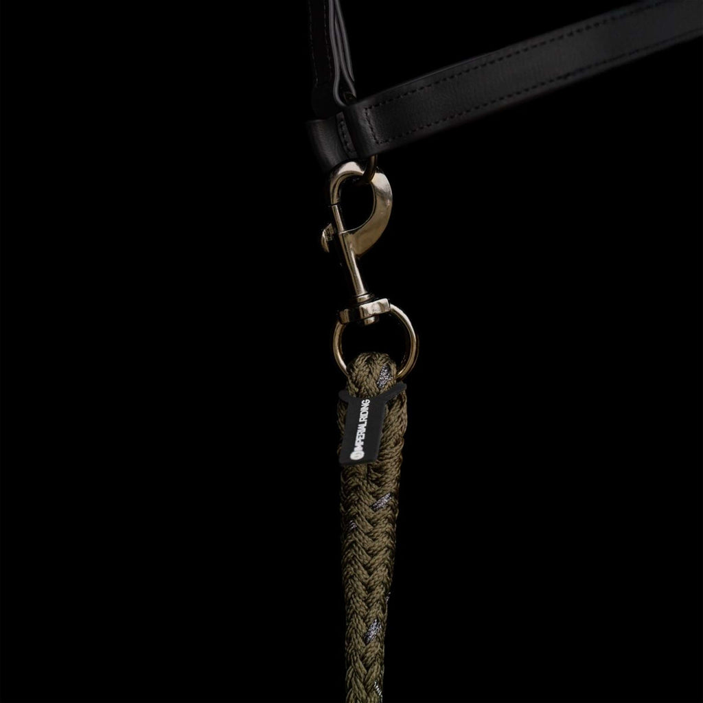 Imperial Riding Cuerda de Cabestro IRHDeluxe con Mosquetón Verde Oliva