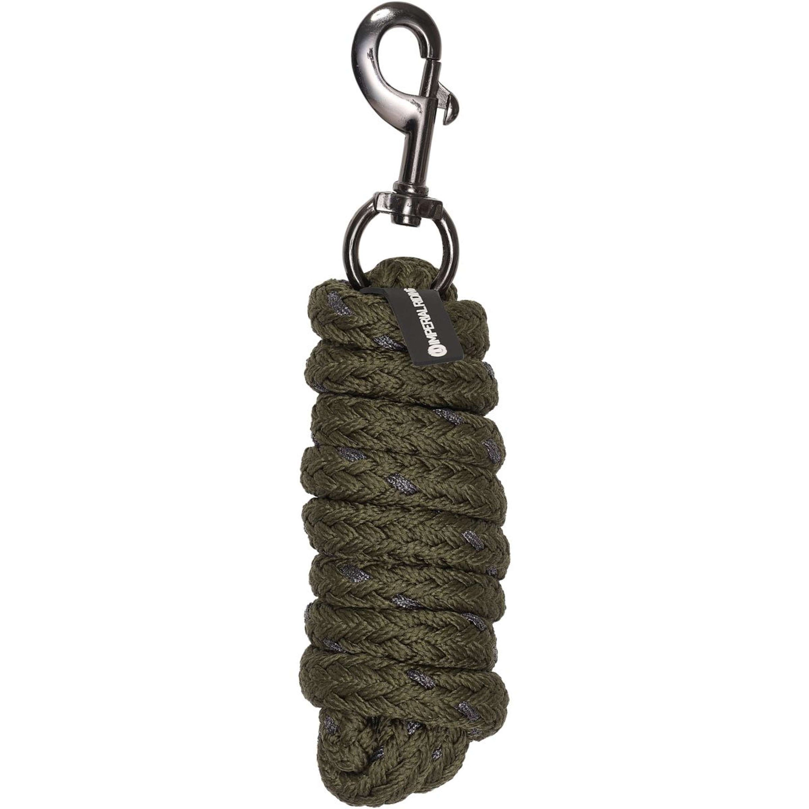 Imperial Riding Cuerda de Cabestro IRHDeluxe con Mosquetón Verde Oliva