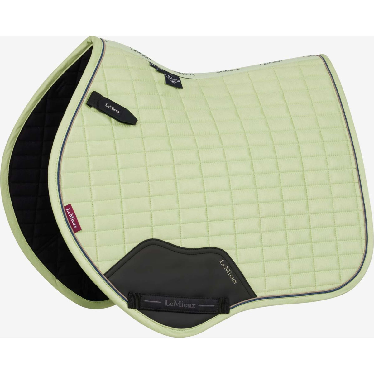 LeMieux Mantilla Mini Suede Close Contact Square saltando Macaron