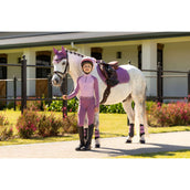 LeMieux Mantilla Mini Suede Close Contact Square saltando Mallow