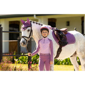 LeMieux Mantilla Mini Suede Close Contact Square saltando Mallow