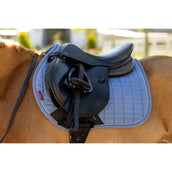 LeMieux Mantilla Mini Suede Close Contact Square saltando Powder Blue