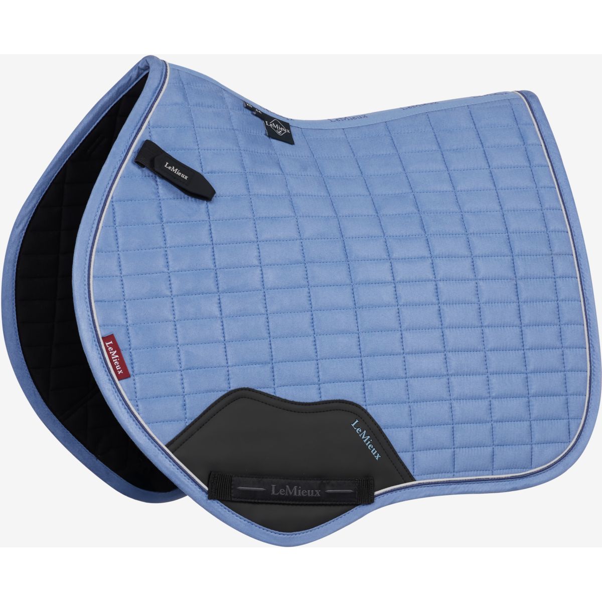 LeMieux Mantilla Mini Suede Close Contact Square saltando Powder Blue