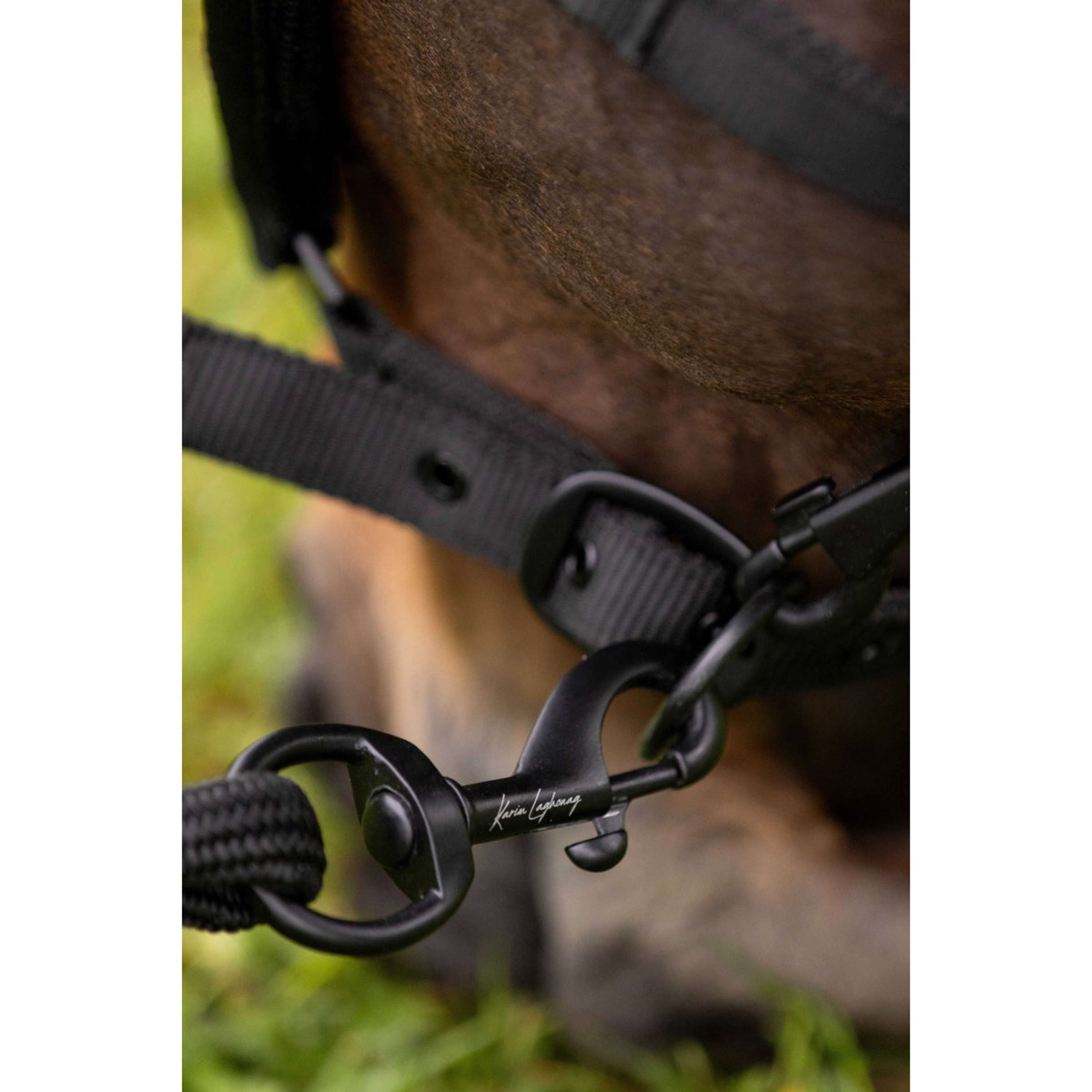 K by EQUITHÈME Cuerda para Cabestro Triton con Mosquetón Negro