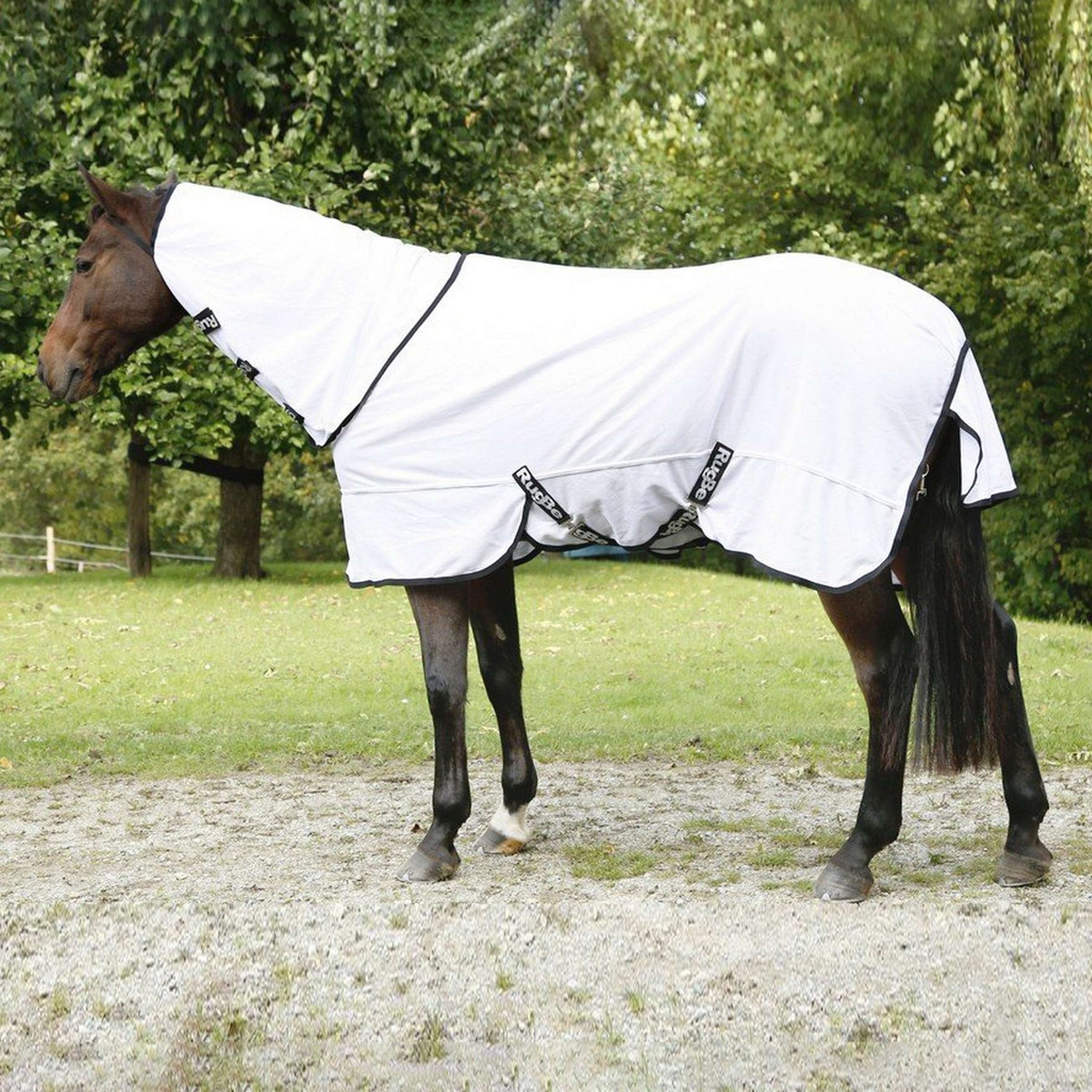 RugBe by Covalliero Manta Antimoscas SuperFly con cuello Blanco