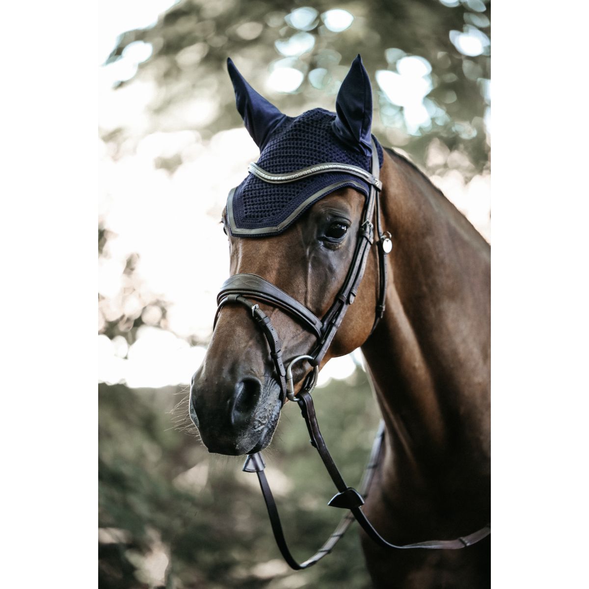 Kentucky Horsewear Bonete para Orejas Wellington Azul oscuro