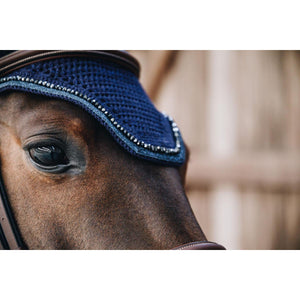 Kentucky Horsewear Bonete para Orejas Wellington Purpurina Navy
