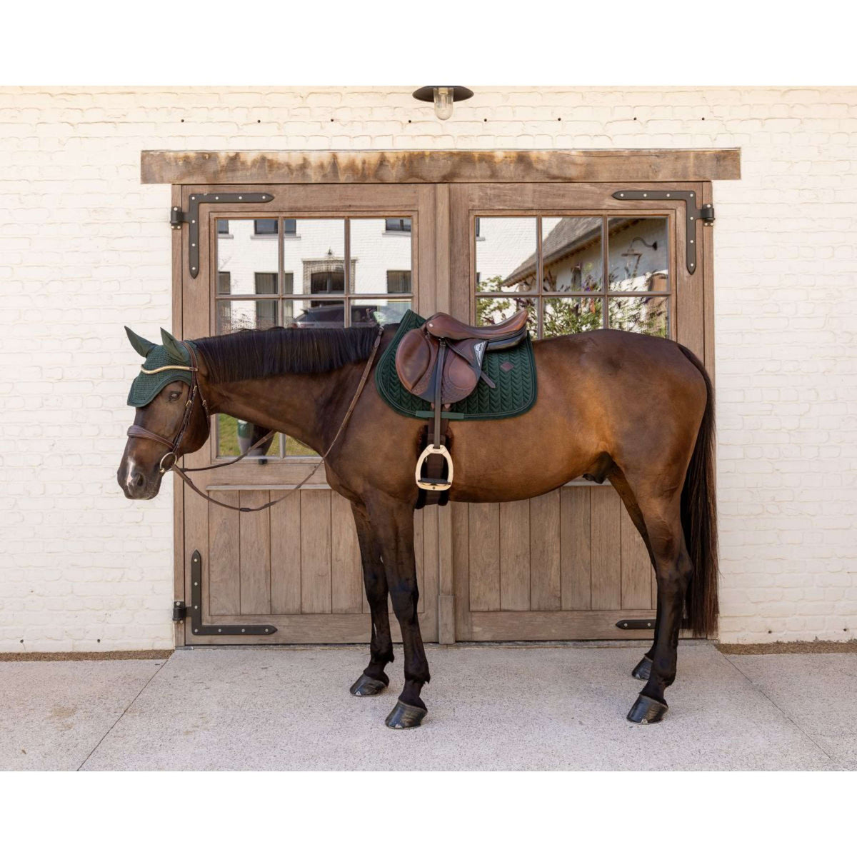 Kentucky Mantilla Velvet Mini Pearls saltando Pine Green