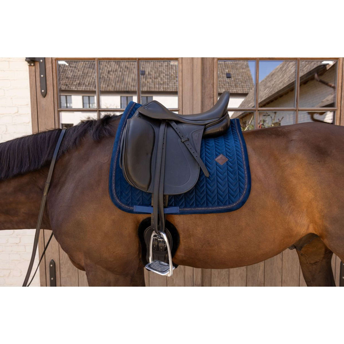 Kentucky Mantilla Velvet Mini Pearls Doma clásica Navy