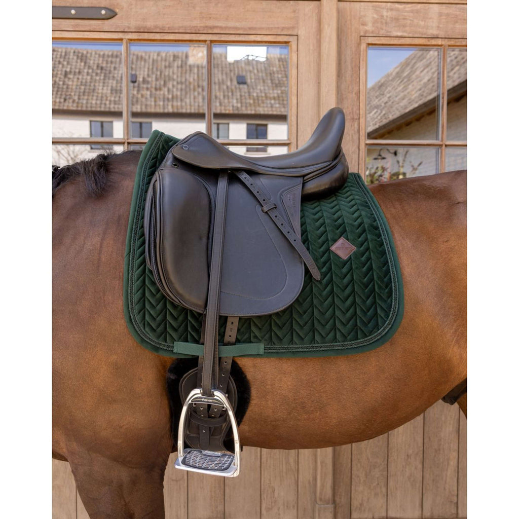 Kentucky Mantilla Velvet Mini Pearls Doma clásica Pine Green