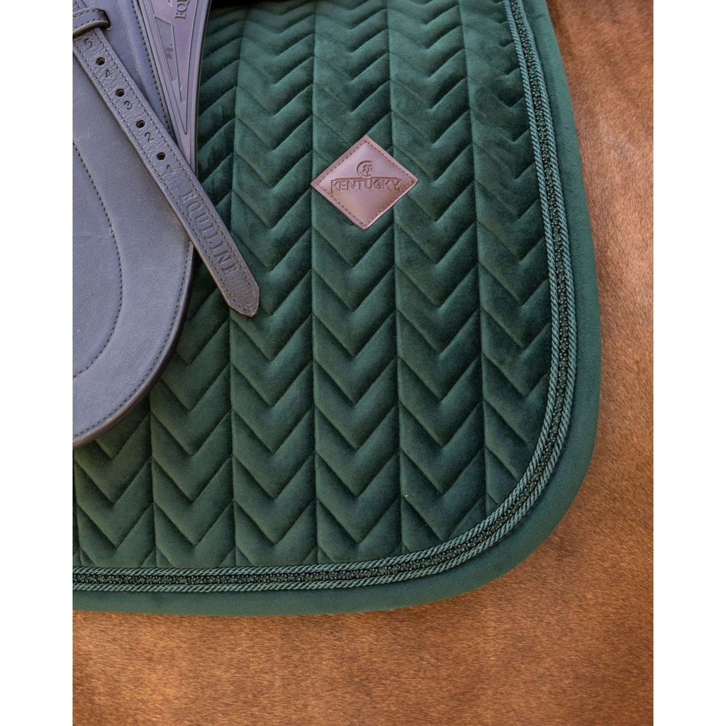 Kentucky Mantilla Velvet Mini Pearls Doma clásica Pine Green