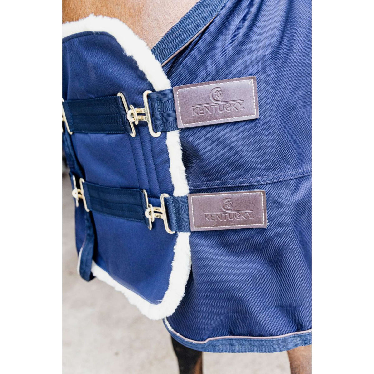 Kentucky Horsewear Extensor de pecho Waterdicht 2 cierres de acoplamiento Navy