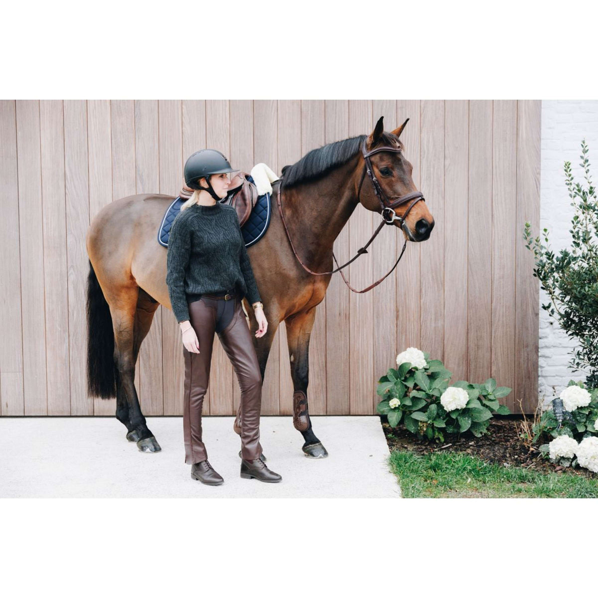 Dyon Chaps largos de Cuero Standard Marron