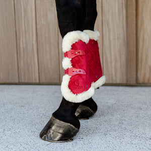 Kentucky Horsewear Botas para tendones Bamboo Elastic Vegan Piel Rojo