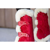 Kentucky Horsewear Botas para tendones Bamboo Elastic Vegan Piel Rojo