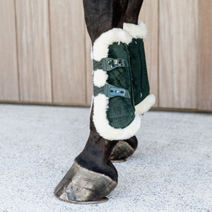 Kentucky Horsewear Botas para tendones Bamboo Elastic Vegan Piel Verde oscuro